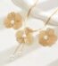 2pcs Set Luxury Personality Gold Color Stereo Flower Inlay Pearl Necklace Earrings Set for Women
