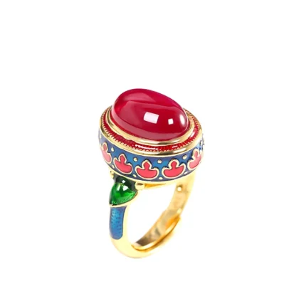 Ancient Gold Craftsmanship Natural Carnelian Rings For Women