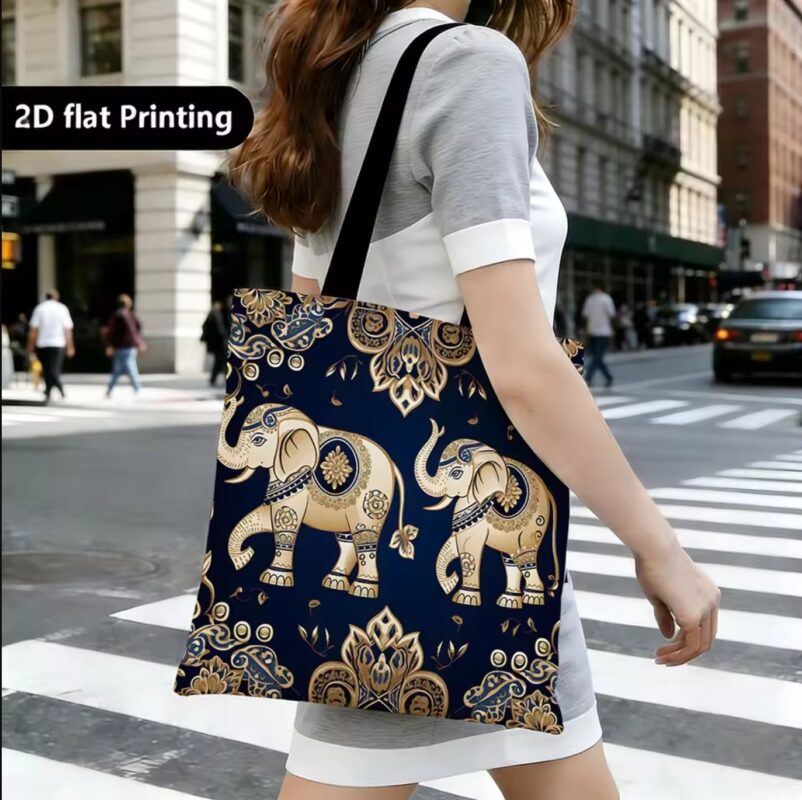 Boho Indian Inspired Design Featuring a unique paisley print with ornate floral patterns, this bag exudes a boho Indian-inspired aesthetic. No Zipper Closure This tote bag's no zipper closure provides easy access to your belongings while maintaining a sleek look. Four Seasons Use Designed for year-round use, this tote bag's lightweight construction and casual style are ideal for all seasons. Unisex Appeal With its gender-neutral design, this tote bag appeals to both men and women, making it a versatile addition to any wardrobe. Eco-Friendly Material Crafted from durable polyester, this tote bag is not only stylish but also eco-friendly, promoting sustainable fashion.